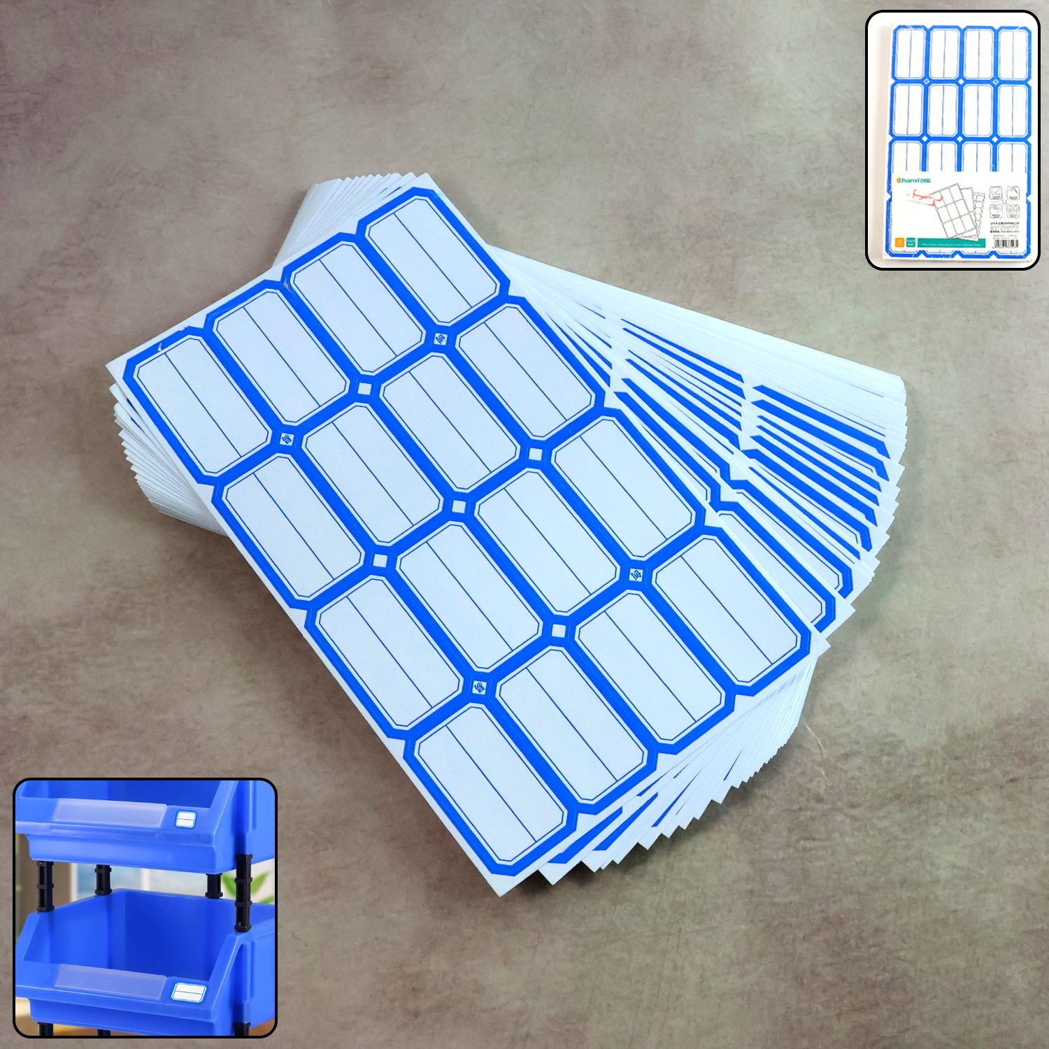 Writable label stickers pack with 50 self-adhesive sheets for organizing