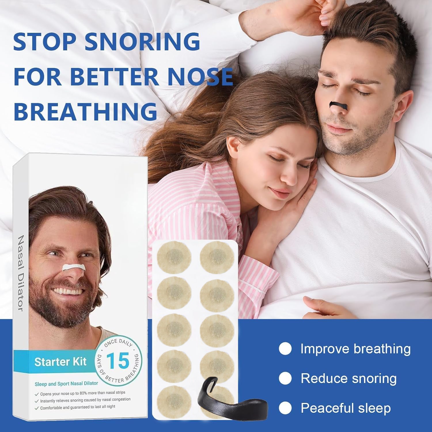 All components of the Nasal Strip Starter Kit arranged neatly on surface