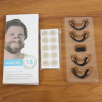 Side view of person wearing nasal strip showing discreet design