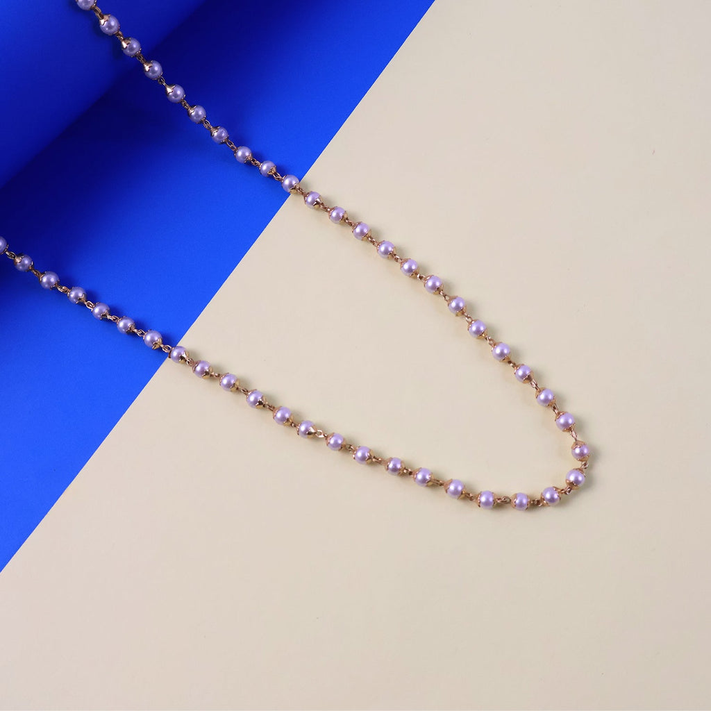 Stylish gold-tone chain pearl necklace for everyday wear