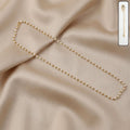 Elegant pearl beaded long necklace with gold-tone link chain