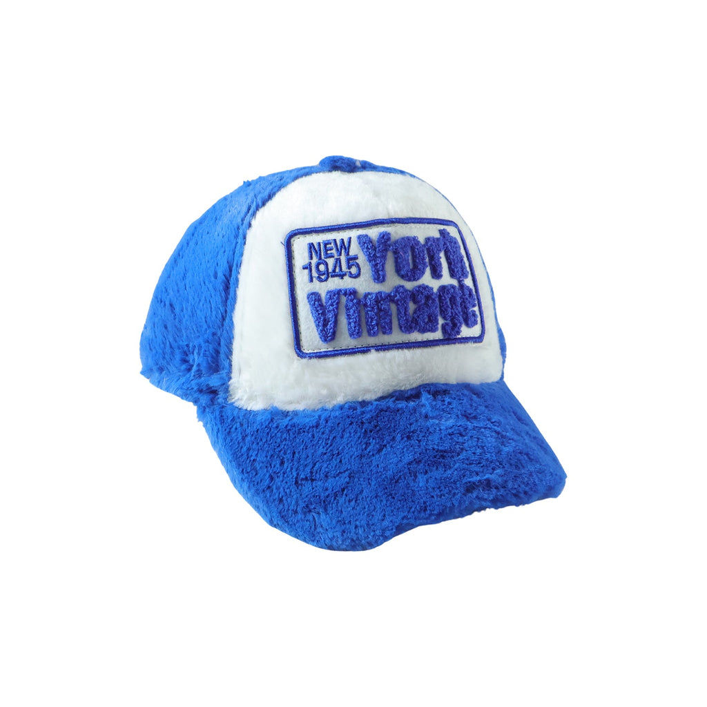 Casual winter cap showcasing the plush fabric and patch detail