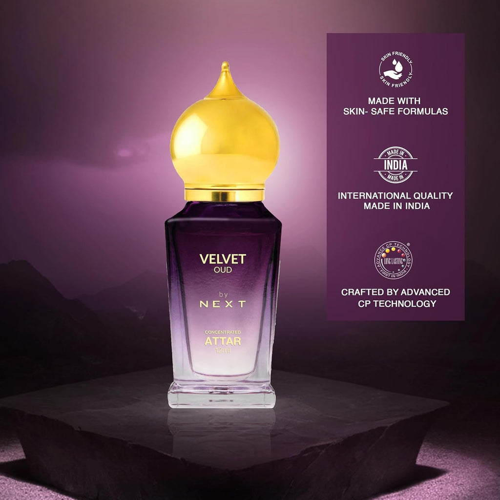 Golden Velvet Oud attar perfume bottle showcasing premium quality