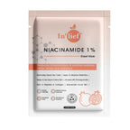 Close-up of hydrating Niacinamide facial sheet mask material for sensitive skin