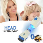 Electric anti-lice vacuum comb showing ergonomic handle design