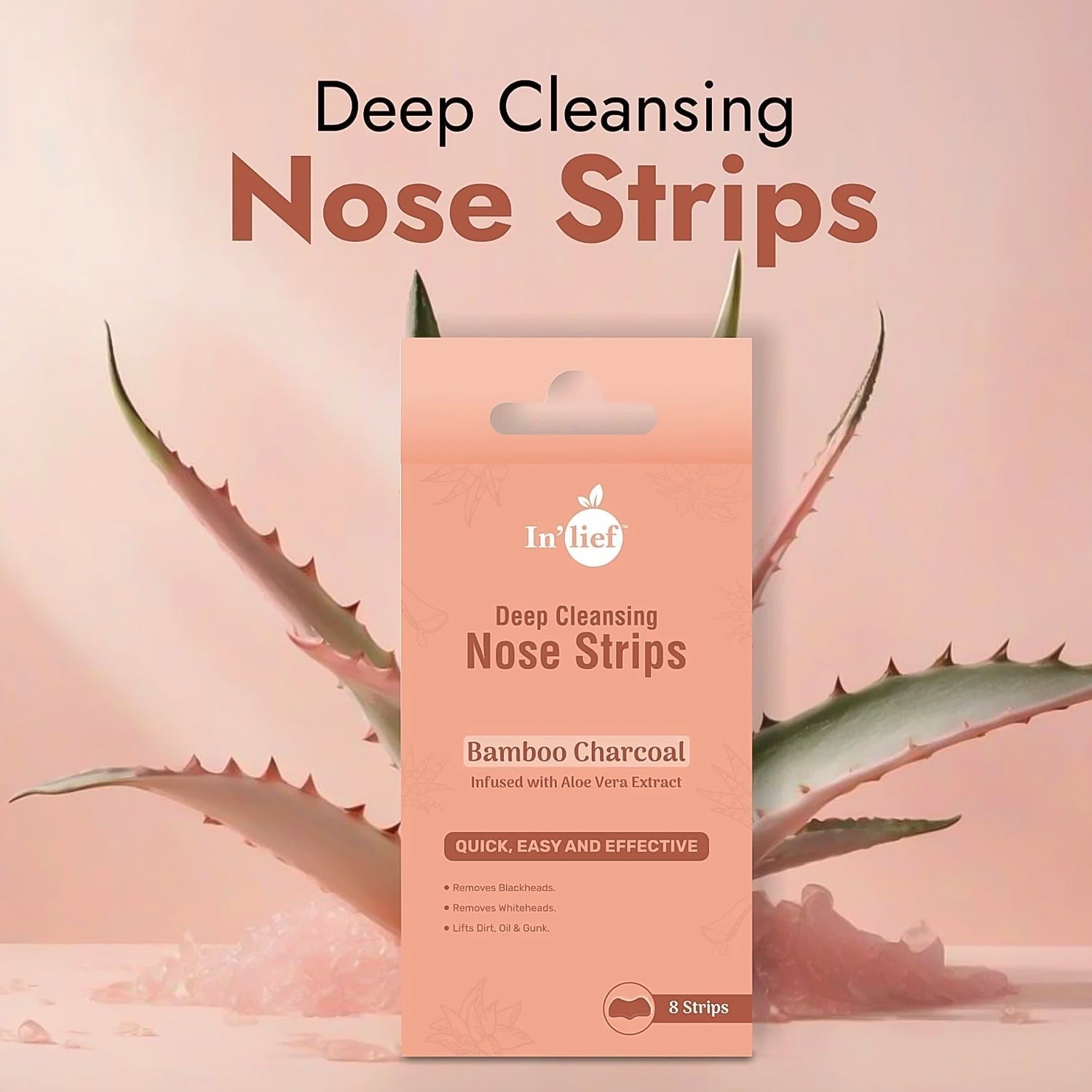 Bamboo Charcoal pore cleansing nose strips for oily skin