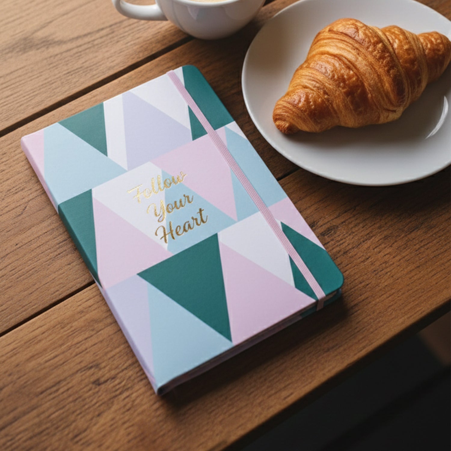 Hardcover notebook showing multicolor printed cover vibrant design
