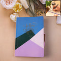 Hardcover ruled notebook front cover with multicolor printed design