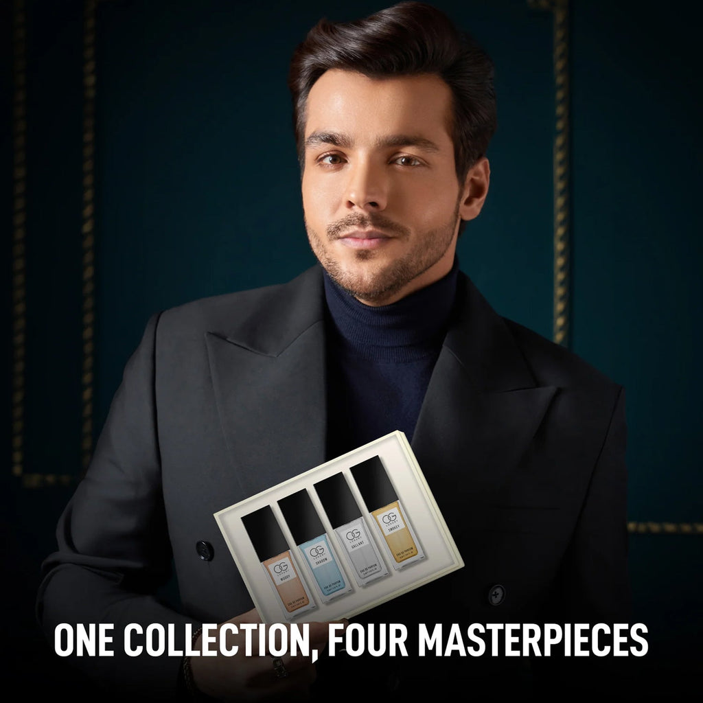 Travel-friendly Eau De Parfum bottles in the unisex luxury perfume gift collection
