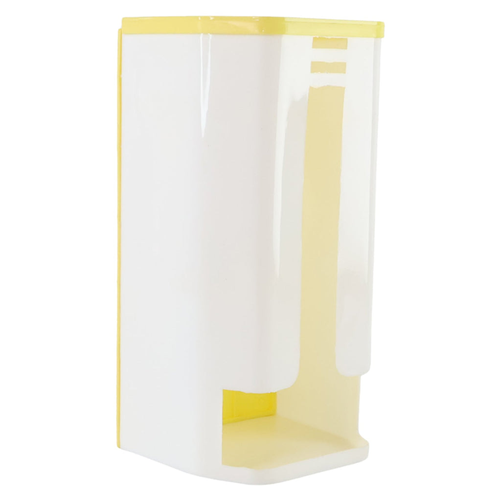 Stylish wall-mounted bag holder organizing plastic bags for reuse.