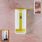 Wall-mounted plastic bag dispenser neatly installed in a modern kitchen.