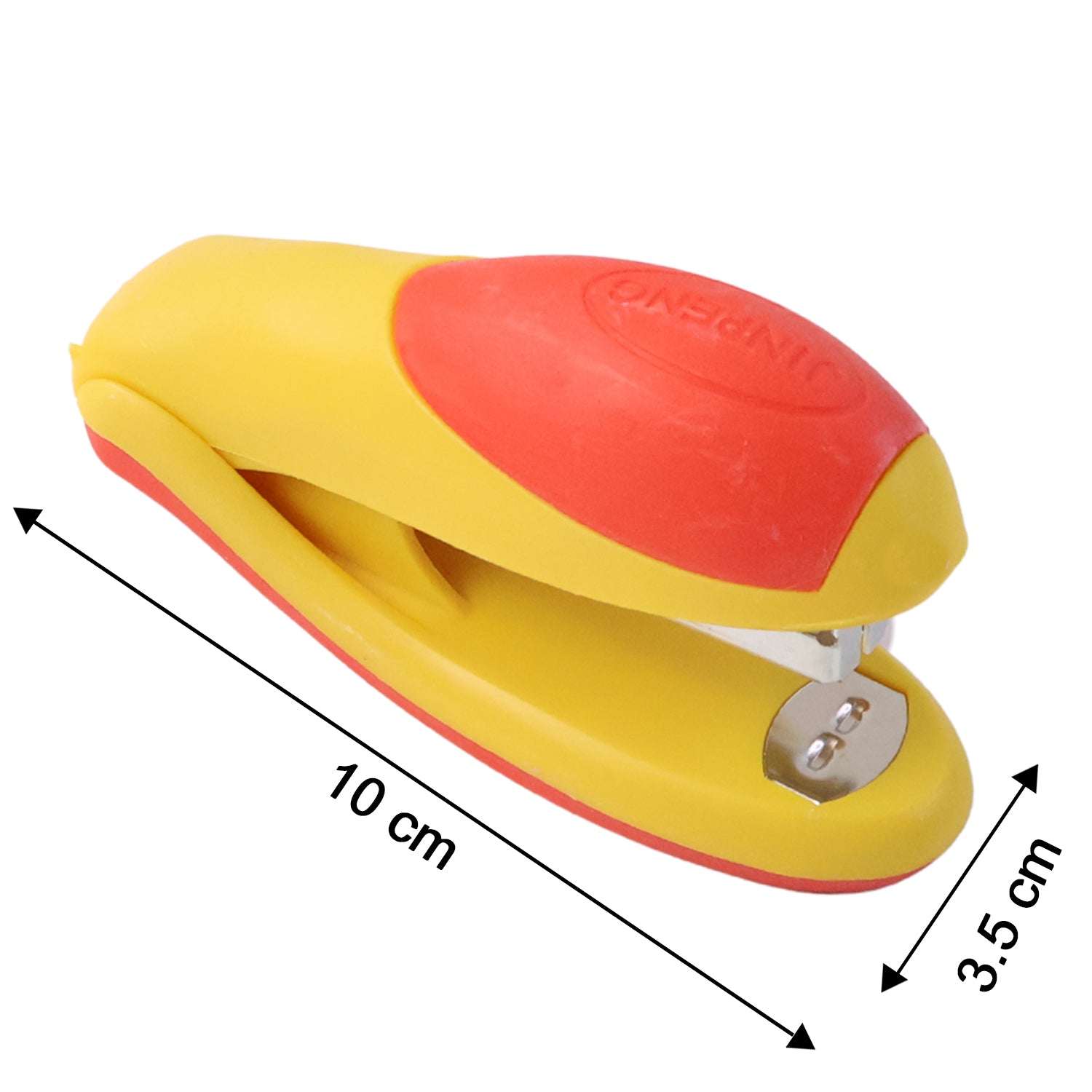 Diagram showing size and components of the desktop stapler