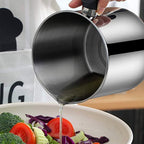 Multi-purpose stainless steel oil storage and strainer pot