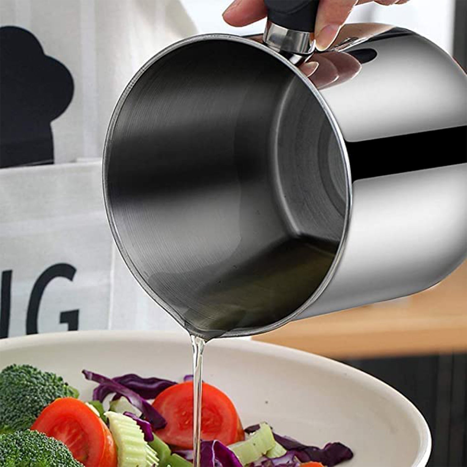 Multi-purpose stainless steel oil storage and strainer pot