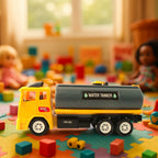 Water Tanker Toy Truck showing smooth rolling wheels and tanker body
