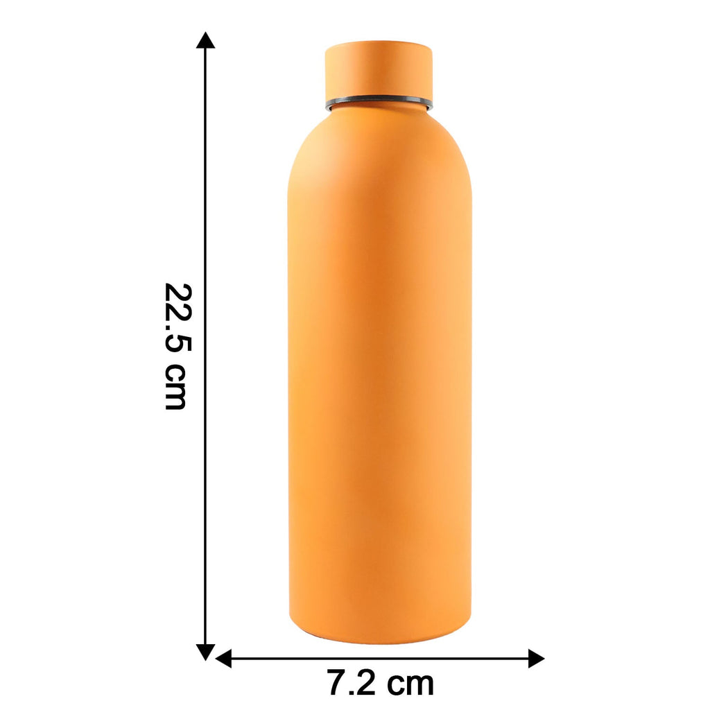 Size comparison chart for the 500ml insulated orange water bottle