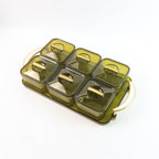 Compact transparent seasoning jar set with airtight lids and tray