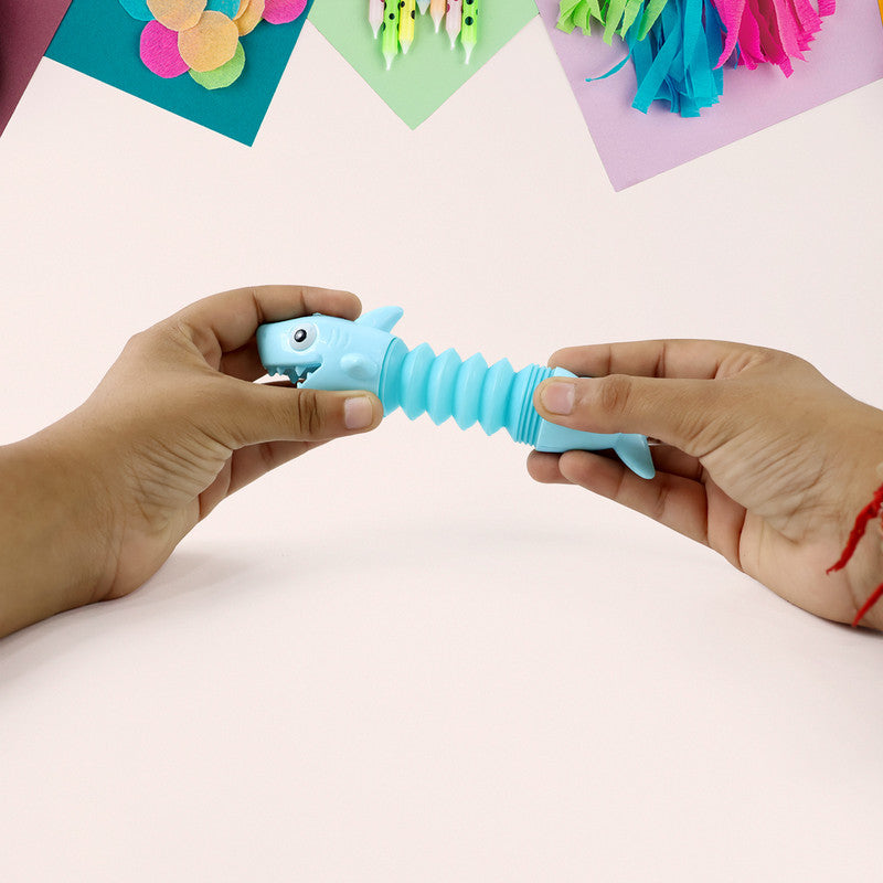 Kids novelty animal spring toy shaped like a playful shark