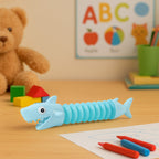 Fun stretchable shark toy for sensory and motor skill development
