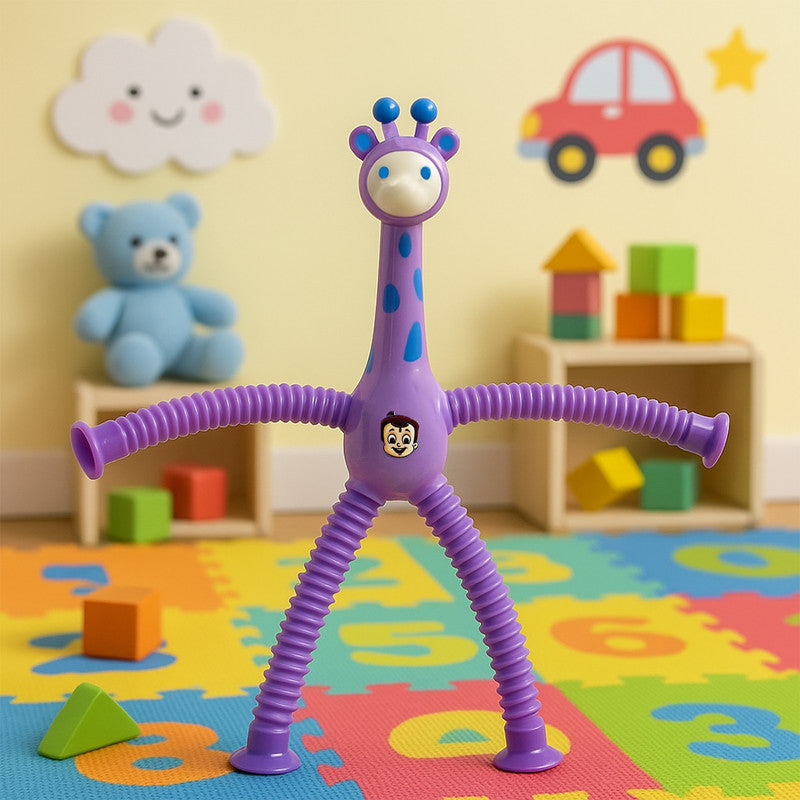 Kids novelty animal spring toy shaped like a giraffe
