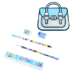 Kids stationery gift set with colourful items and carry bag