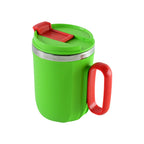 Front view of Supermom insulated mug with panda design and handle