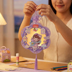 Decorative colored paper lantern creating ambient light