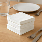 Soft disposable tissue napkins neatly folded in a 75 pack
