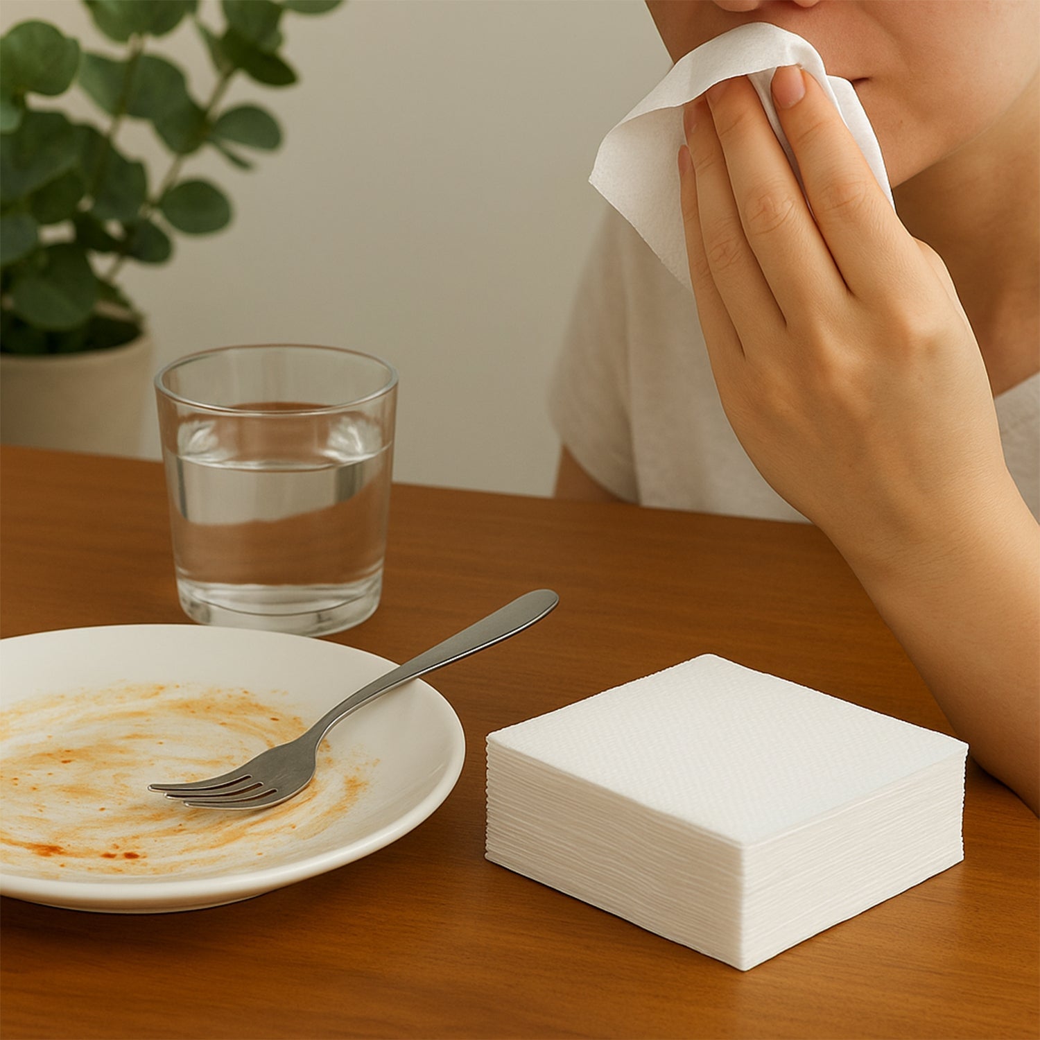 High quality disposable tissue napkins set for everyday kitchen use.