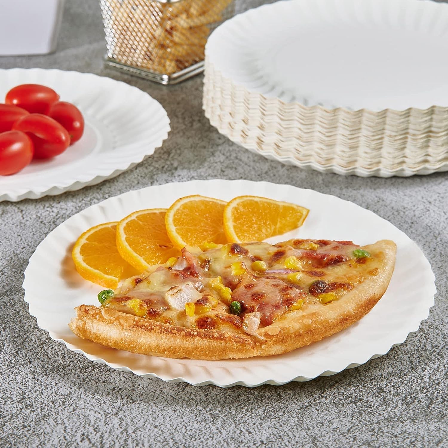 Eco-friendly paper plates made from food-grade material