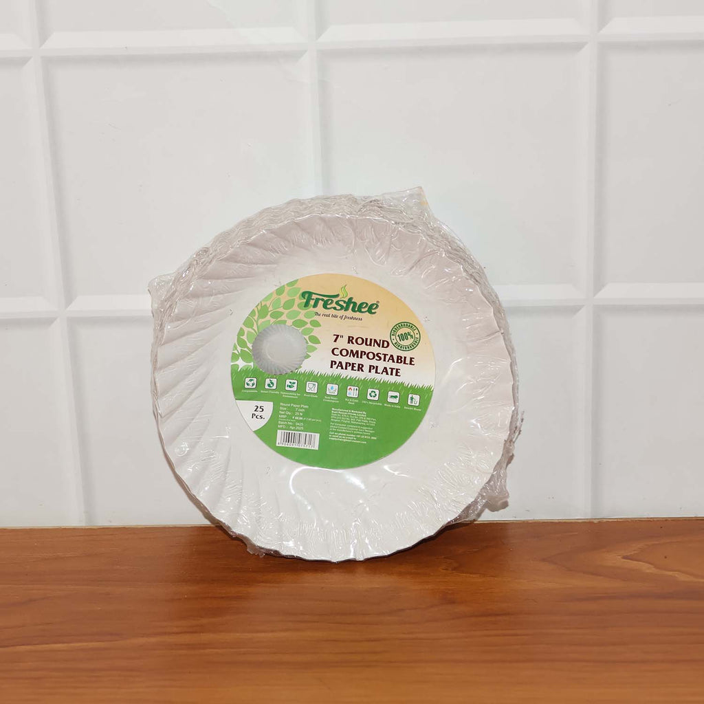 Freshee logo on white background representing eco-friendly compostable plates brand.