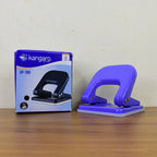 Two-hole punch machine in use demonstrating smooth paper punching