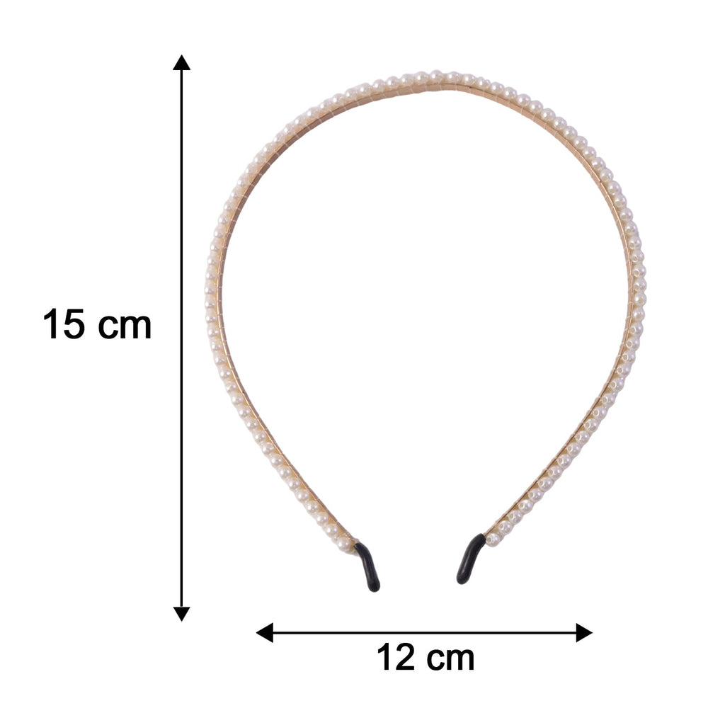 Close-up of elegant pearl decoration on a trendy hairband