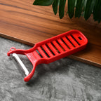 Red Supermom ginger grater and peeler, ergonomic kitchen tool