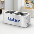Container-style desk organizer with multiple compartments for pens and stationery