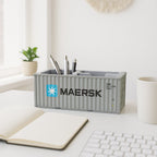 Durable plastic container box desk organizer showcasing container-inspired design