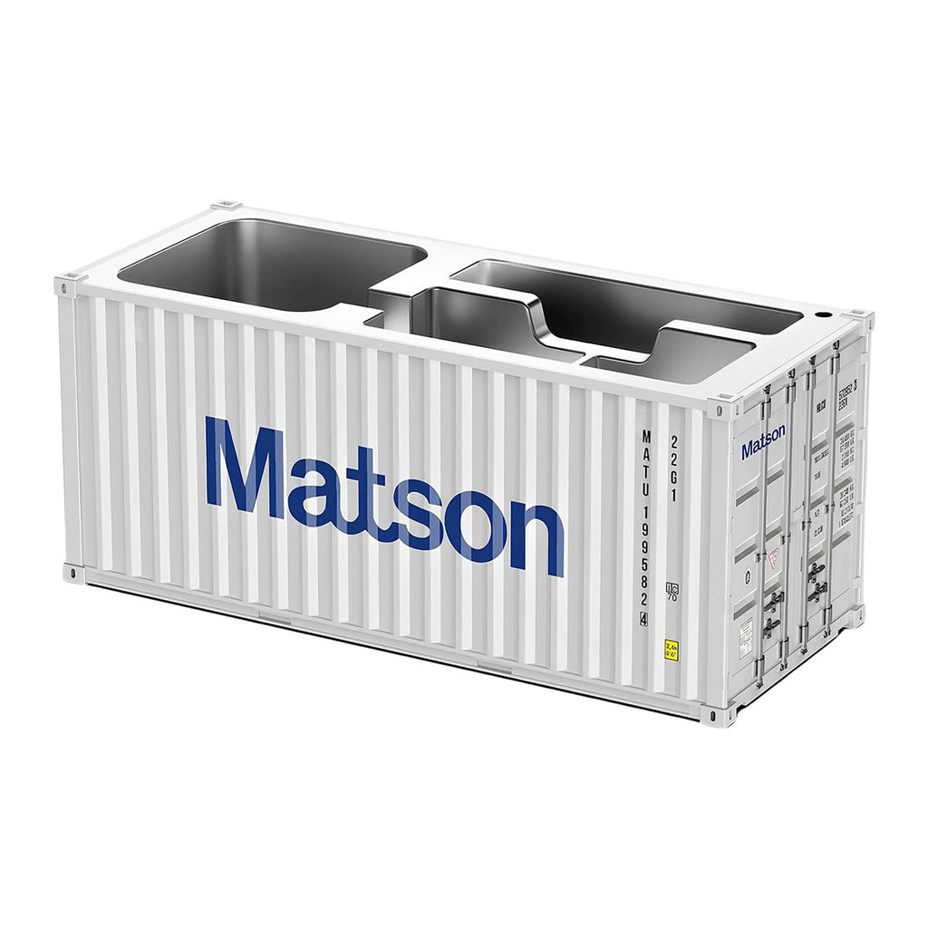 Compact desk box organizer designed like a shipping container