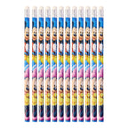 Durable wooden cartoon pencil with smooth graphite writing core and eraser tip