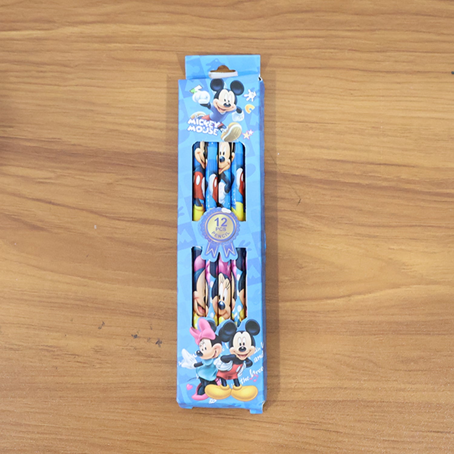 Colorful multicolour design on wooden graphite pencils with attached eraser tips