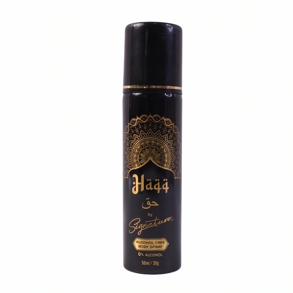 Signature Haqq alcohol-free perfume body spray bottle