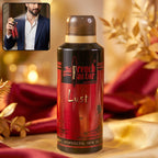 French Factor Lust Red deodorant body spray in a 150 ML bottle with a sleek design