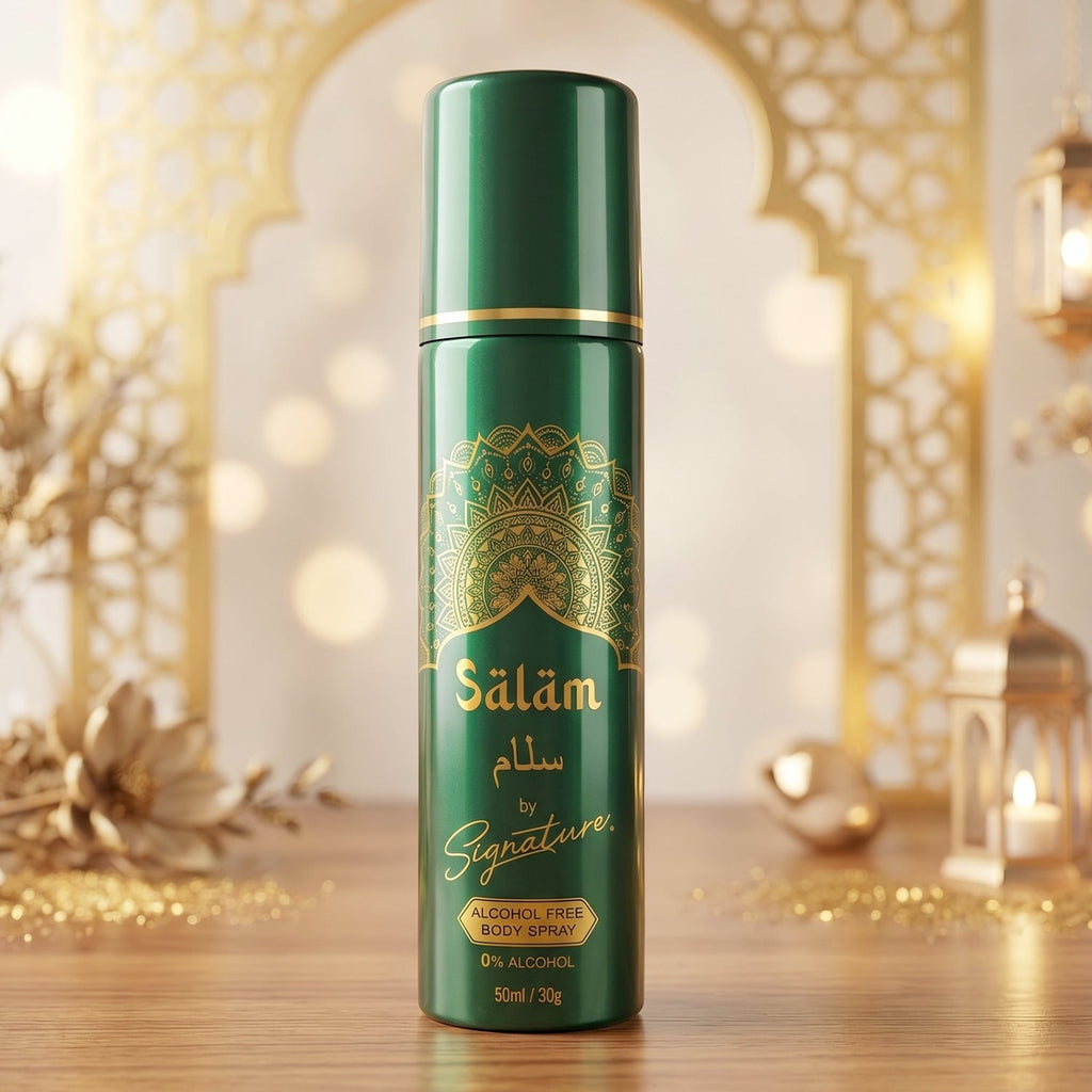 Salam signature Arabian fragrance body spray bottle