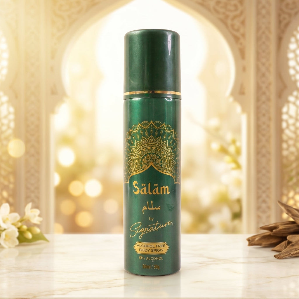 Salam alcohol-free men's body spray side view bottle