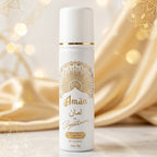 Front view of Signature Aman men's fragrance spray bottle