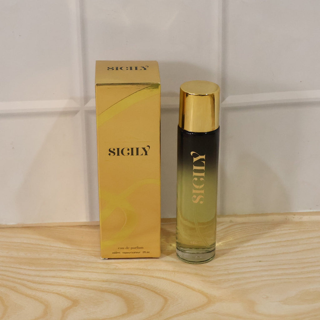 Close-up of Sicily Eau De Parfum spray bottle
