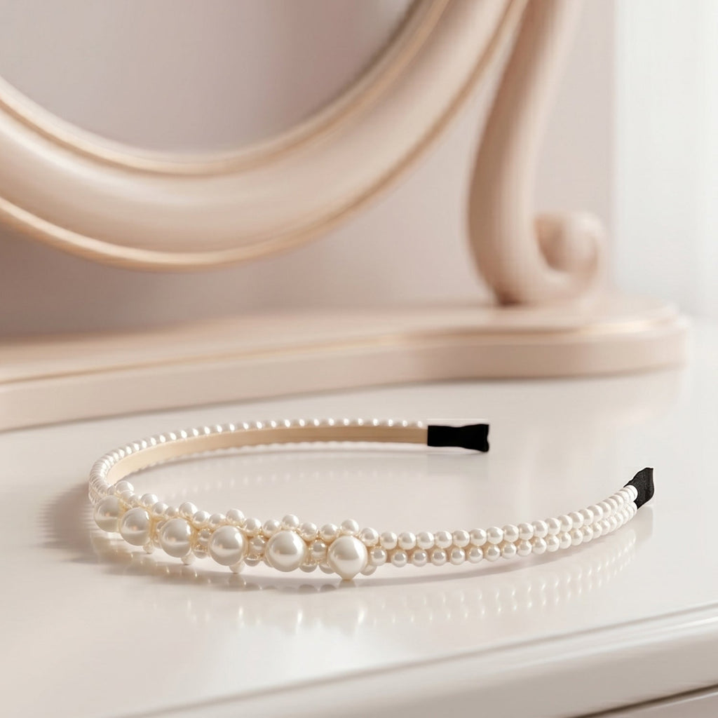 Fashionable pearl design headband for hair styling