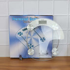 Digital body weight scale placed on floor, ready for use