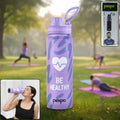Stainless steel water bottle with printed design