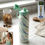 Stainless steel water bottle with printed design for daily use