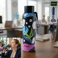 Printed stainless steel water bottle with leakproof lid for daily use